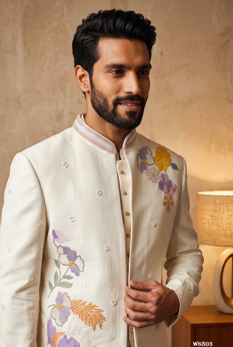 Outluk Wedding Vol 68 Lachaka Hand Work Mens Jodhpuri Suit